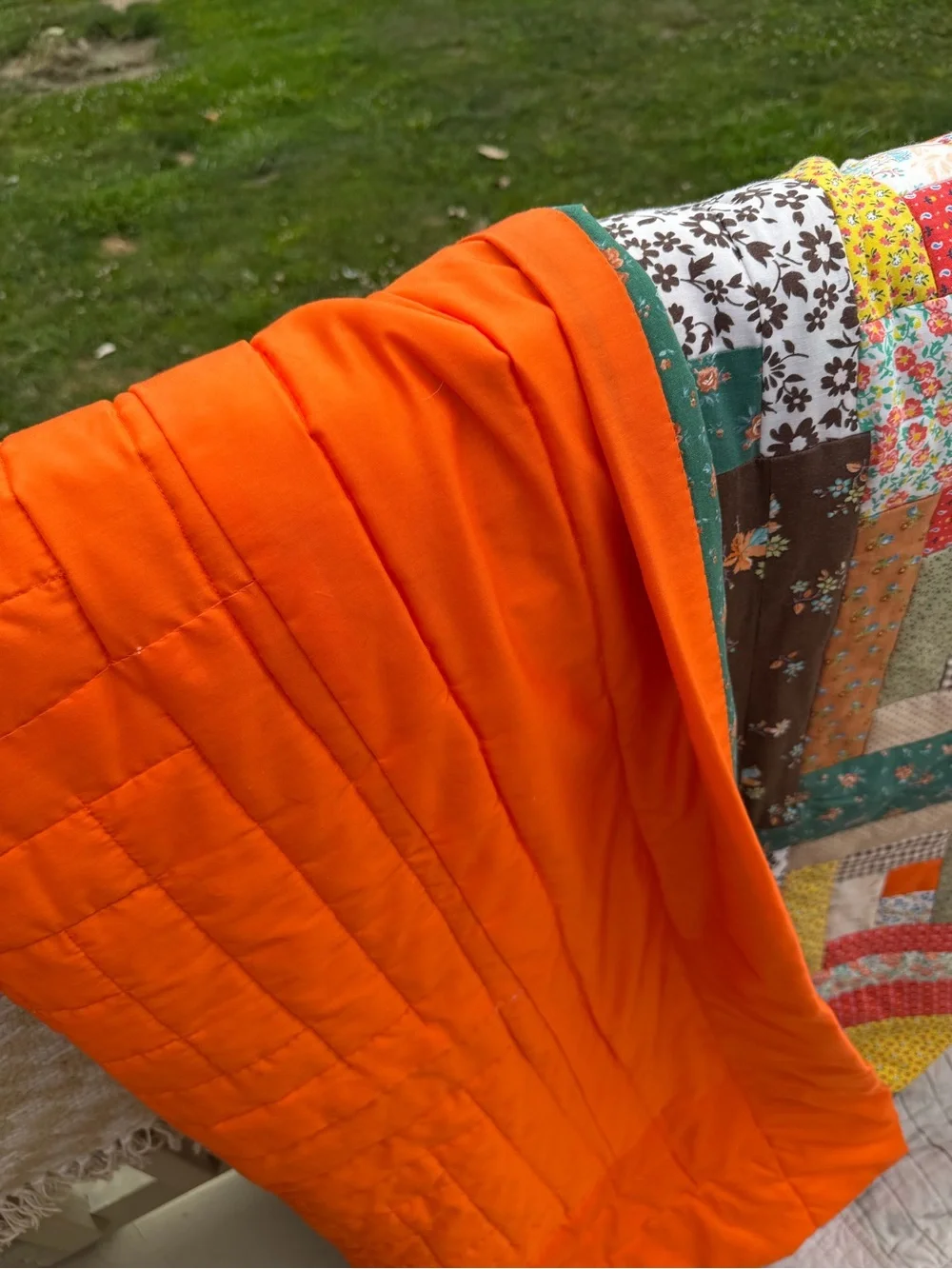 Vintage MCM Handmade Multicolor Patchwork Quilt - Cozy Home Bedding